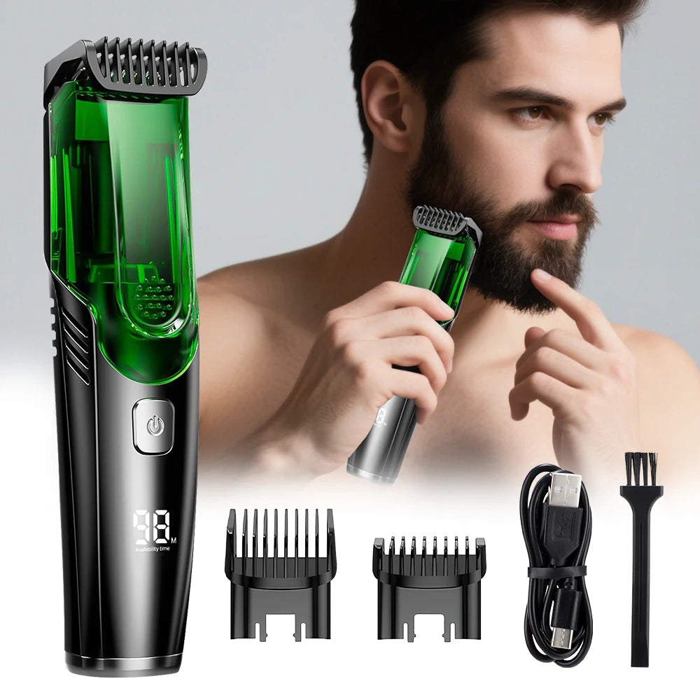 Cordless Beard Trimmer Vacuum Electric Shaver Grooming Kit