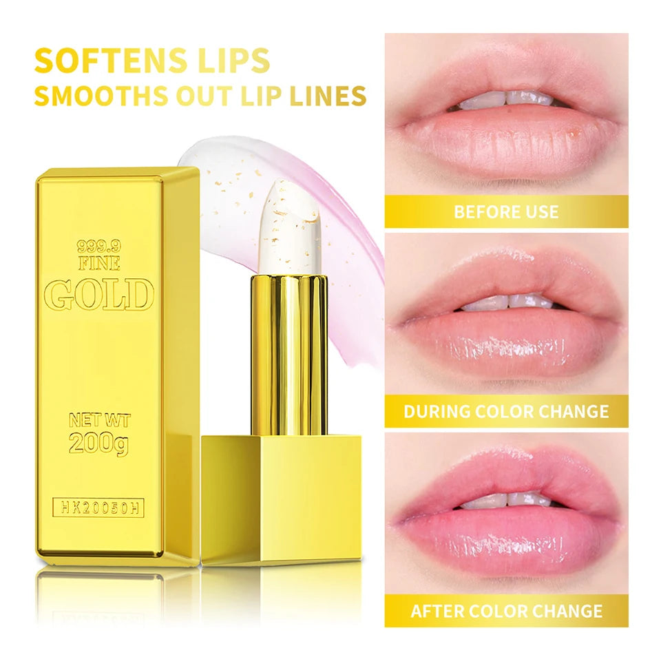 24K Gold Color Changing Lipstick & Moisturizing Lip Balm - 11