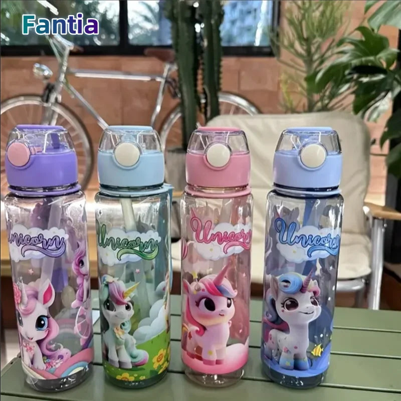 Fantia 700ml BPA Free Space Cup Portable Water Bottle with Straw