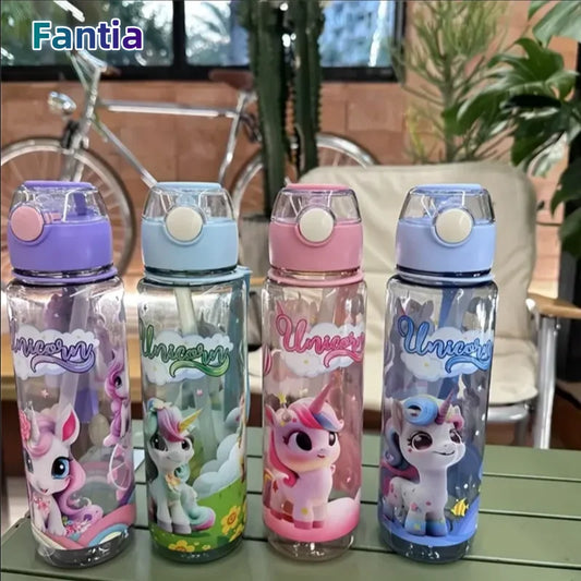 Fantia 700ml BPA Free Space Cup Portable Water Bottle with Straw