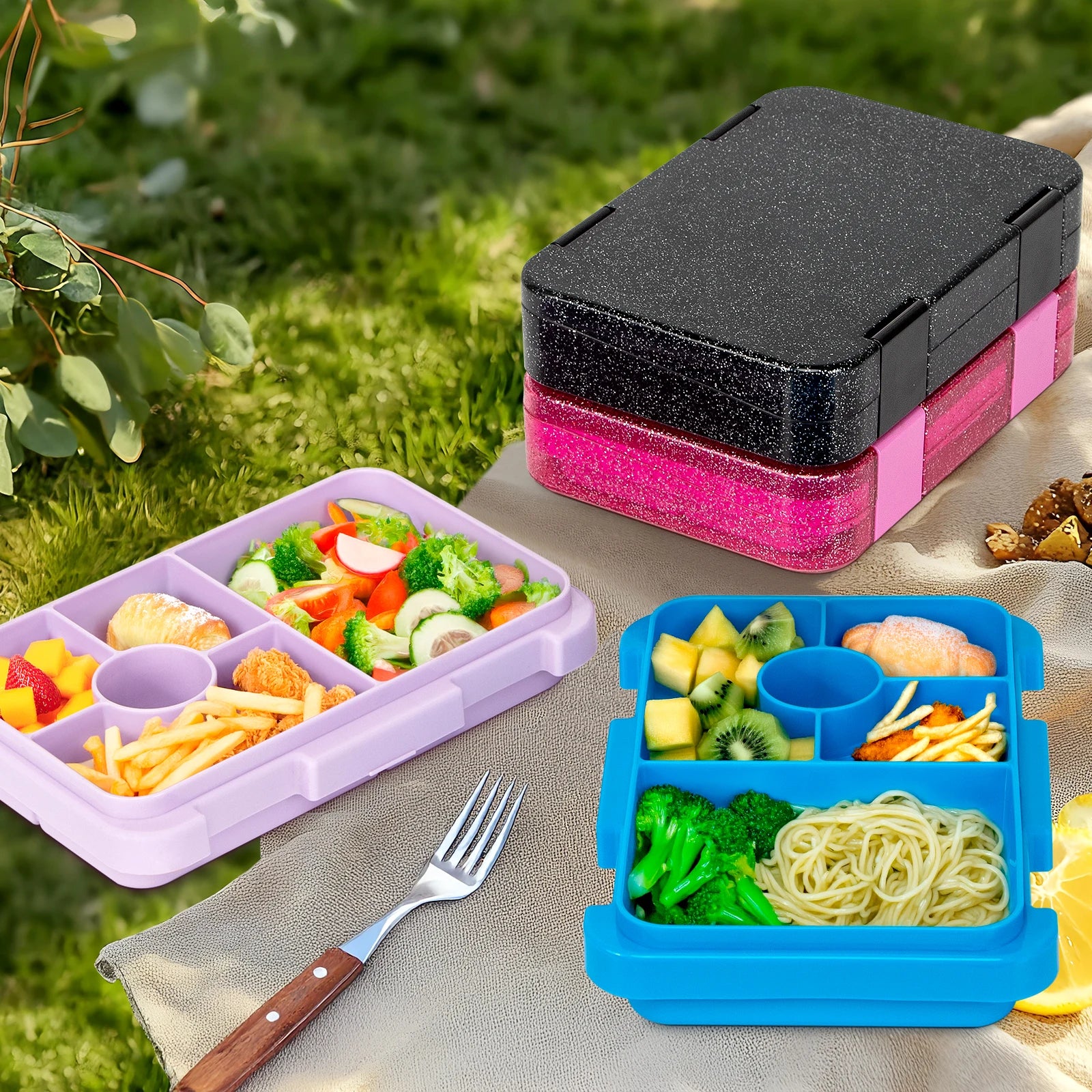 1100ml Leakproof Bento Lunch Box Microwavable Tritan Food Container