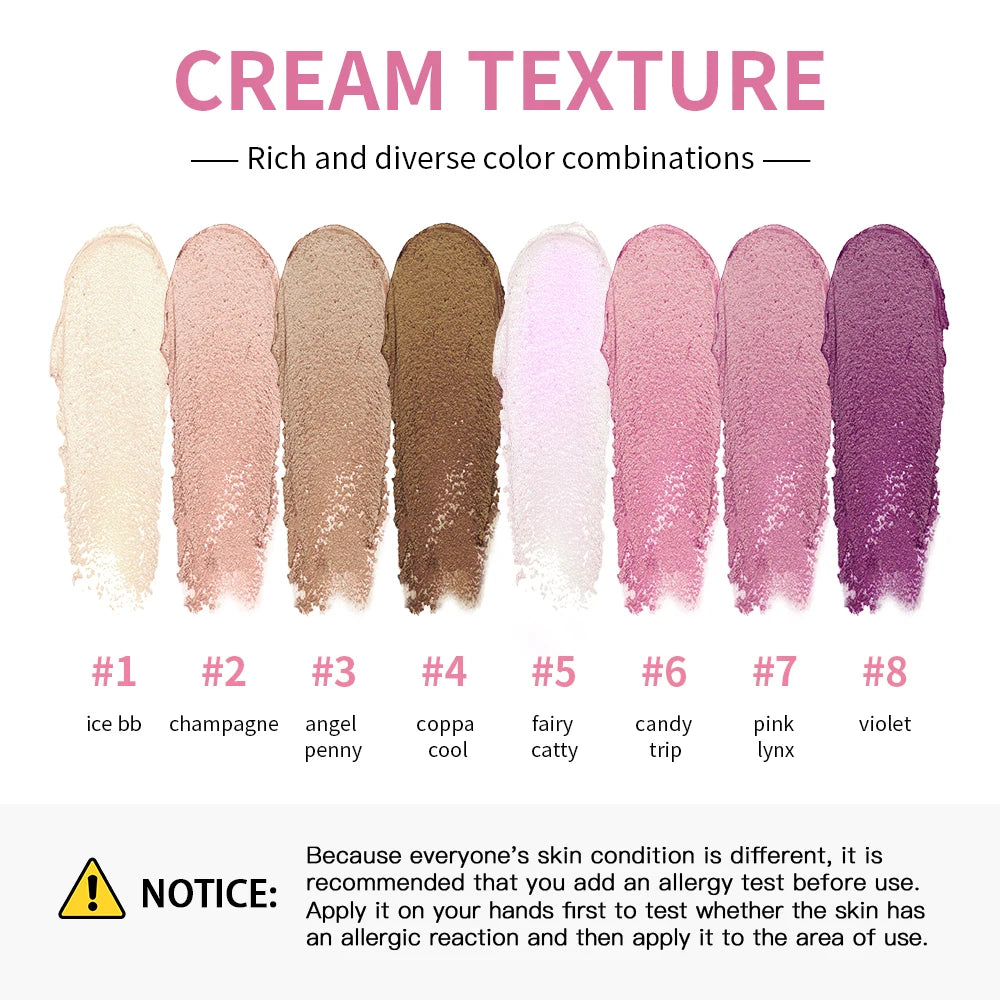 Cream Highlighter Palette Glossy Face Bronzer Makeup Set - 4