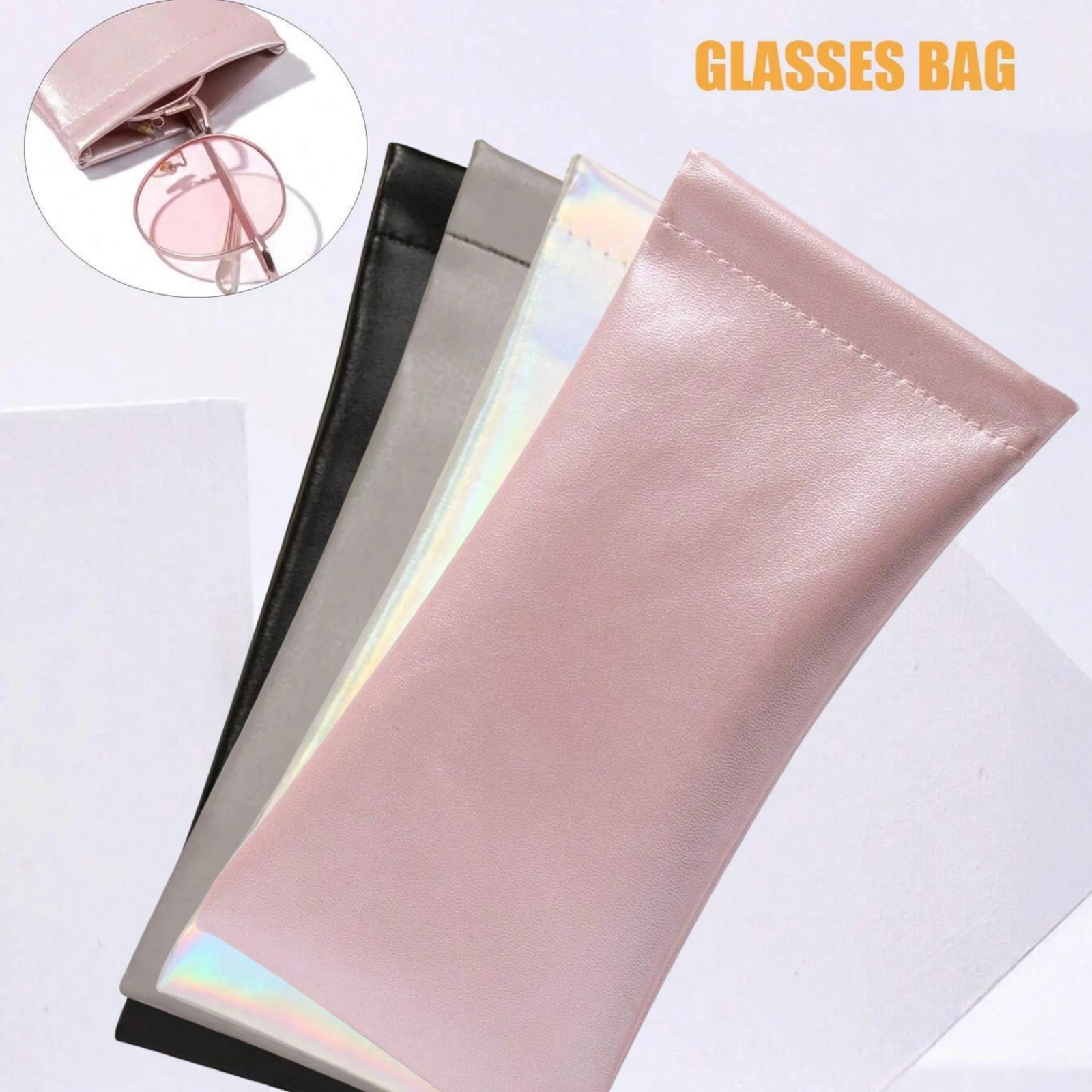 Waterproof Leather Glasses Case Soft Portable Sunglasses Pouch Holder
