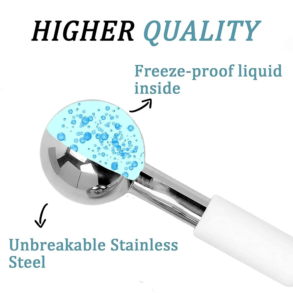 Stainless Steel Ice Globes Facial Cryo Sticks Cooling Roller - 2