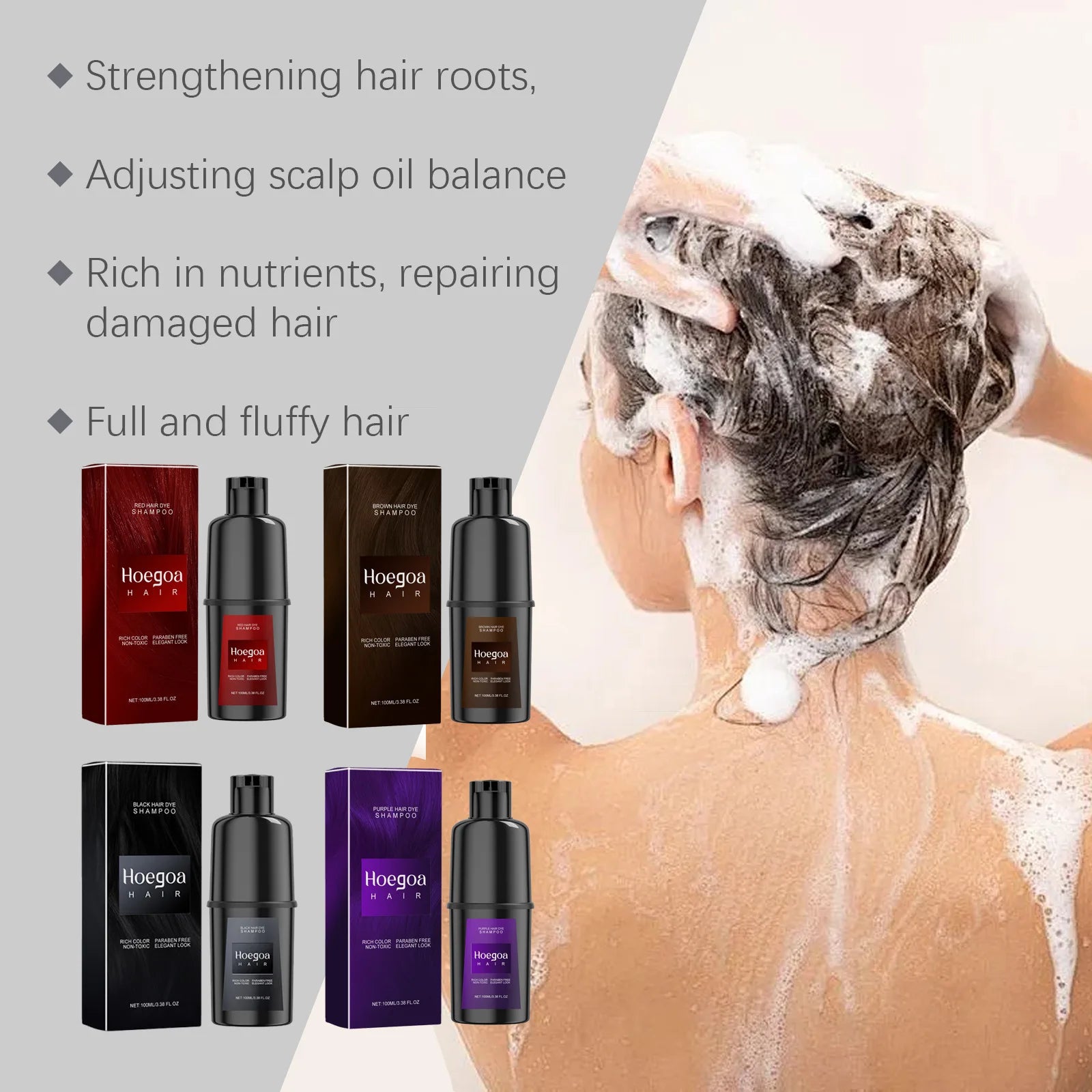 HOEGOA Nourishing Hair Dye Shampoo Coloring Treatment - 4