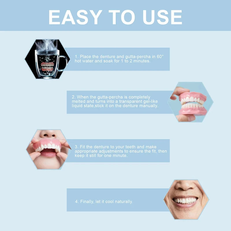 Adult Adjustable Dentures Full Mouth Fake Teeth Set - 12