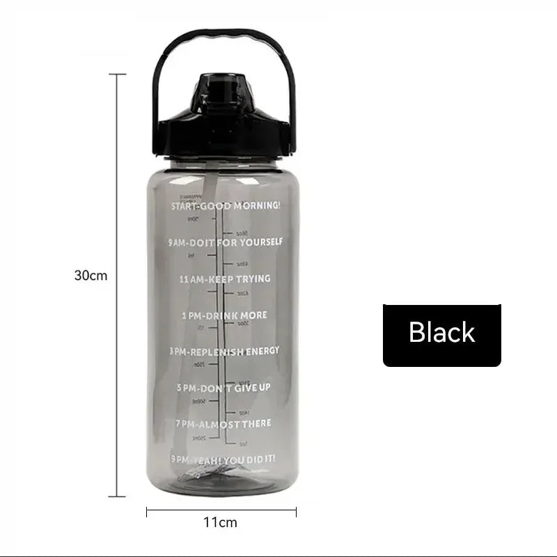 2L Motivational Water Bottle with Straw Large Fitness Sports Jug - 10