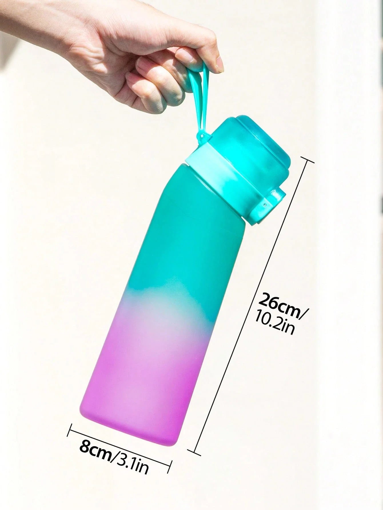 Gradient Scented Water Bottle with Flavor Pods 650ml Sports Drink Cup - 6