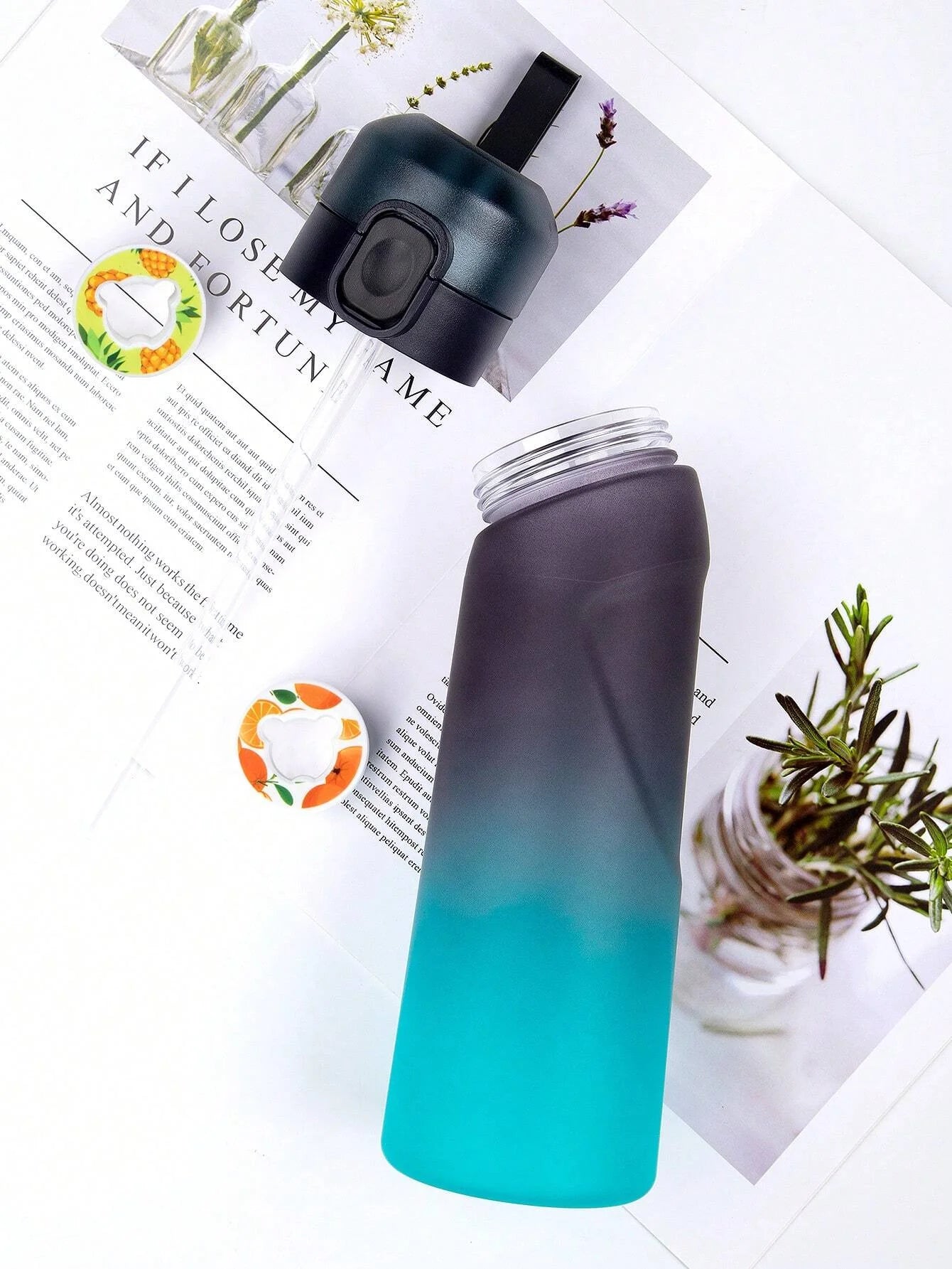 650ml Flavored Water Bottle Scented Air Infused Sports Cup with Pod - 2