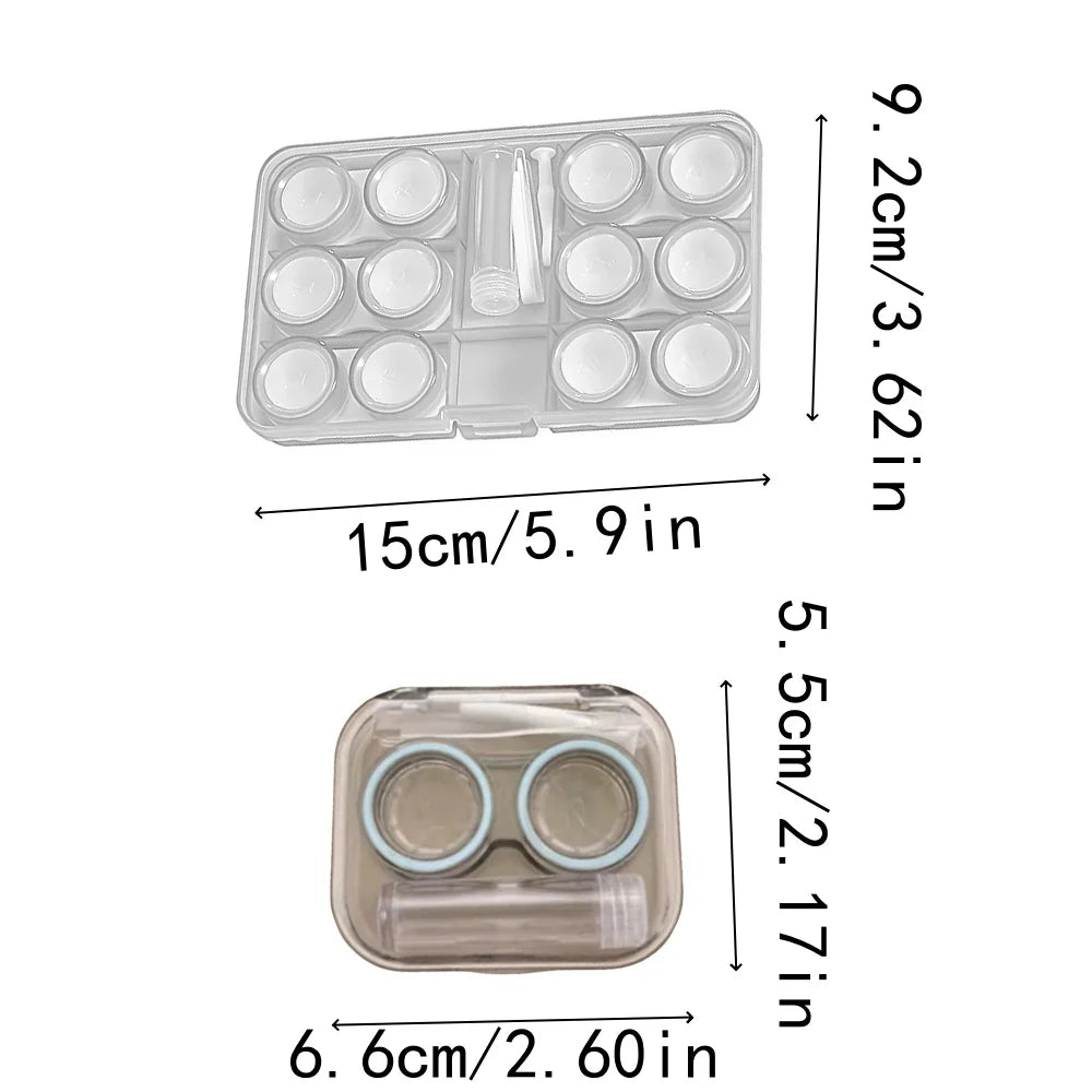Portable Contact Lens Case Travel Storage Kit with Tweezer and Suction