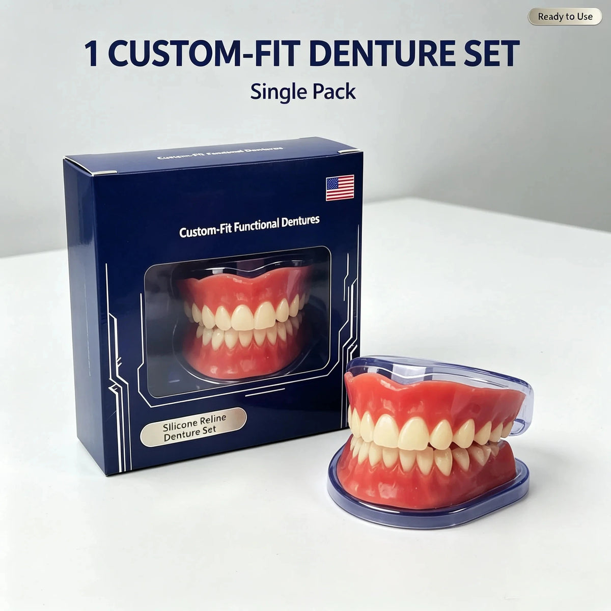 Silicone Denture Set Adjustable Custom Fit Oral Care