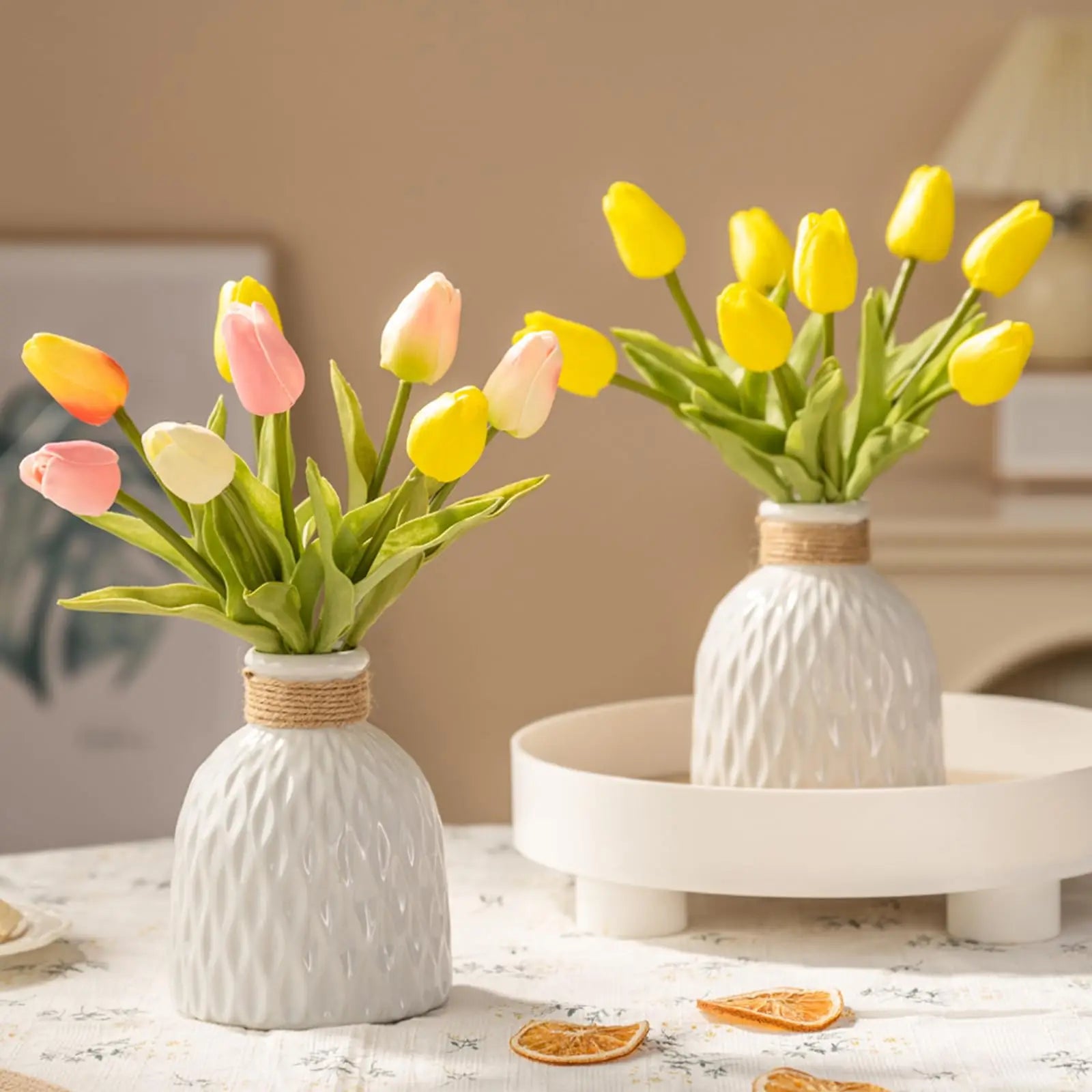 Modern Nordic Rope Plastic Flower Vase Decorative Desktop Ornament