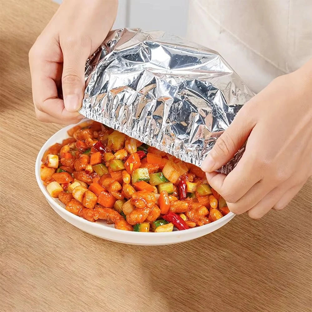 Reusable Aluminum Foil Bowl Covers Food Storage Wraps for Oven Picnic