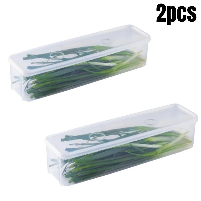 Clear Refrigerator Storage Box Food Keeper for Vegetables and Herbs