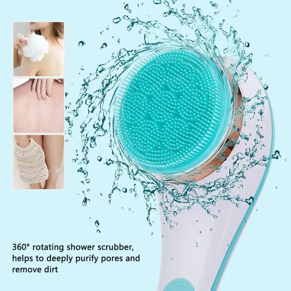 Electric Shower Bath Brush Long Handle Body Scrubber Exfoliating Tool - 2