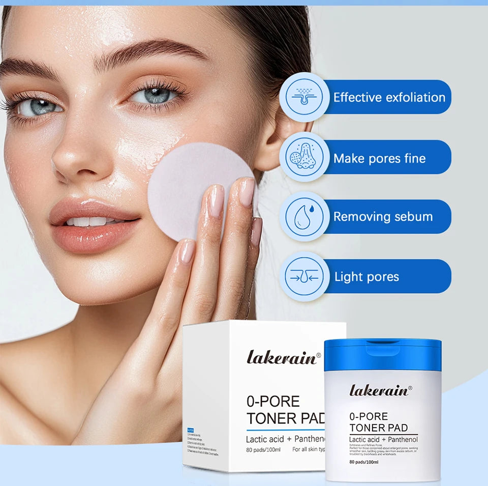 Lakerain Pore Toner Pad and Pink Peptide Facial Serum Skincare Set - 8