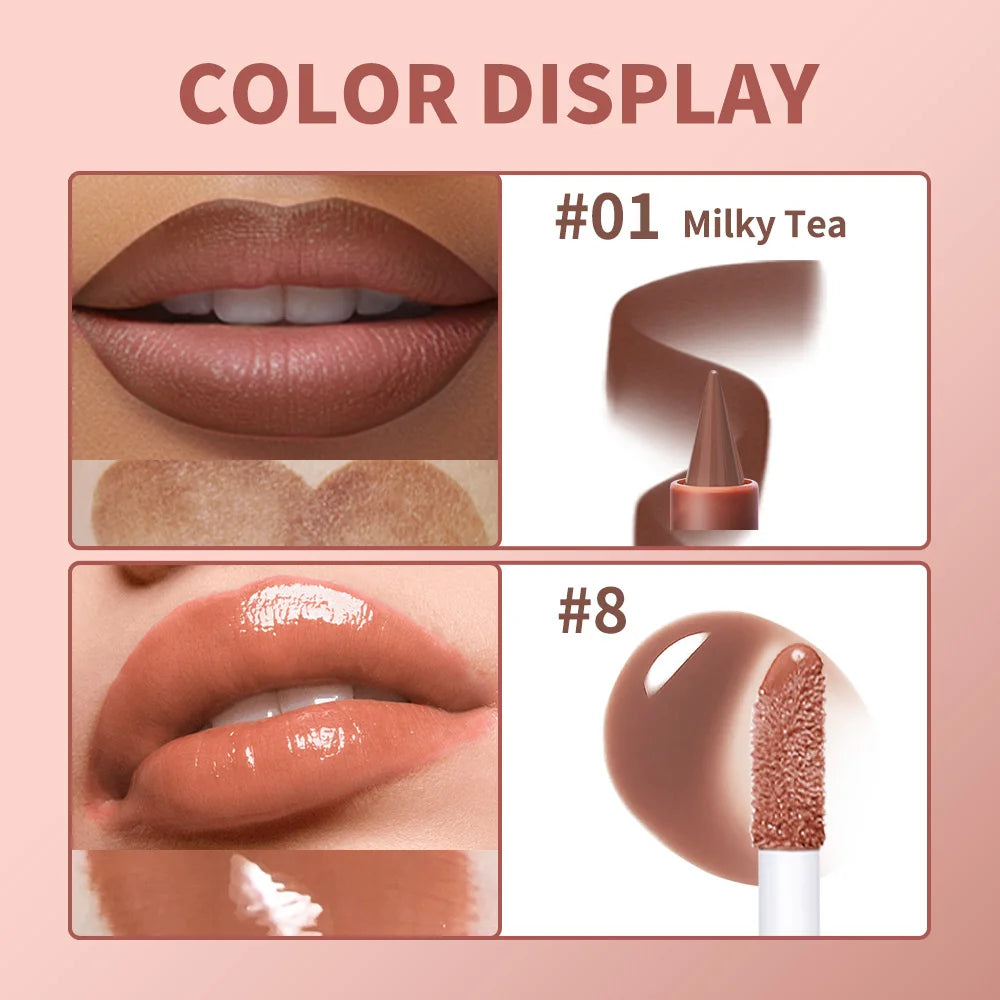 3D Lip Liner & Lip Gloss Set Hydrating Makeup - 3