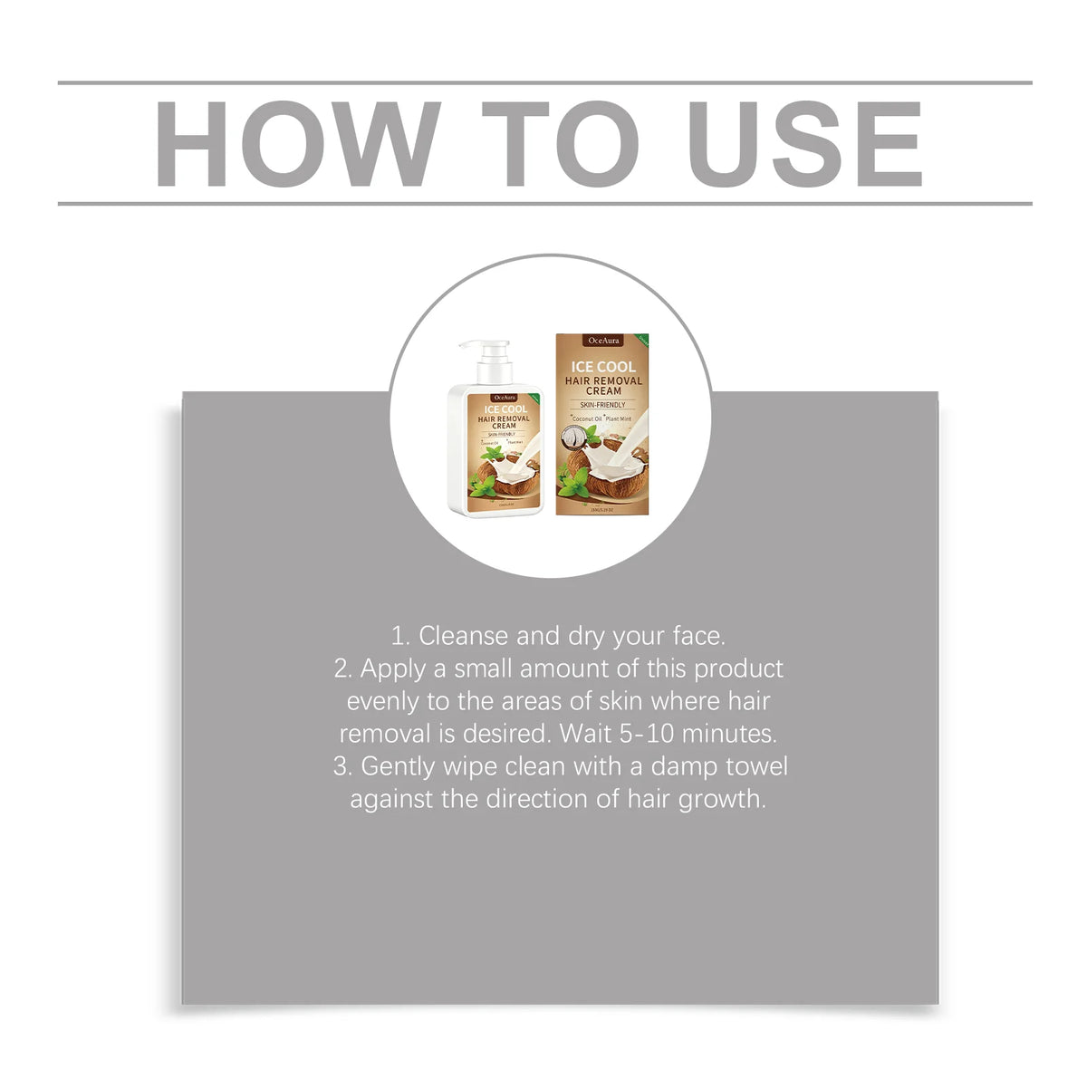 Ice Cool Hair Removal Cream Coconut Oil Painless Depilatory Cream