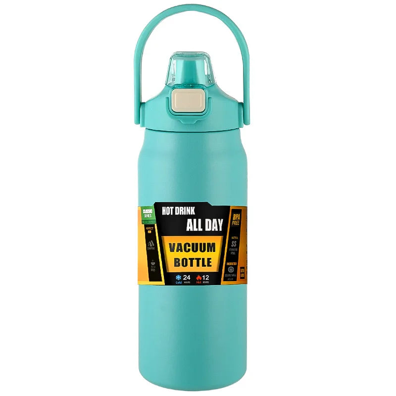 Insulated Stainless Steel Water Bottle Vacuum Flask with Straw Lid - 18