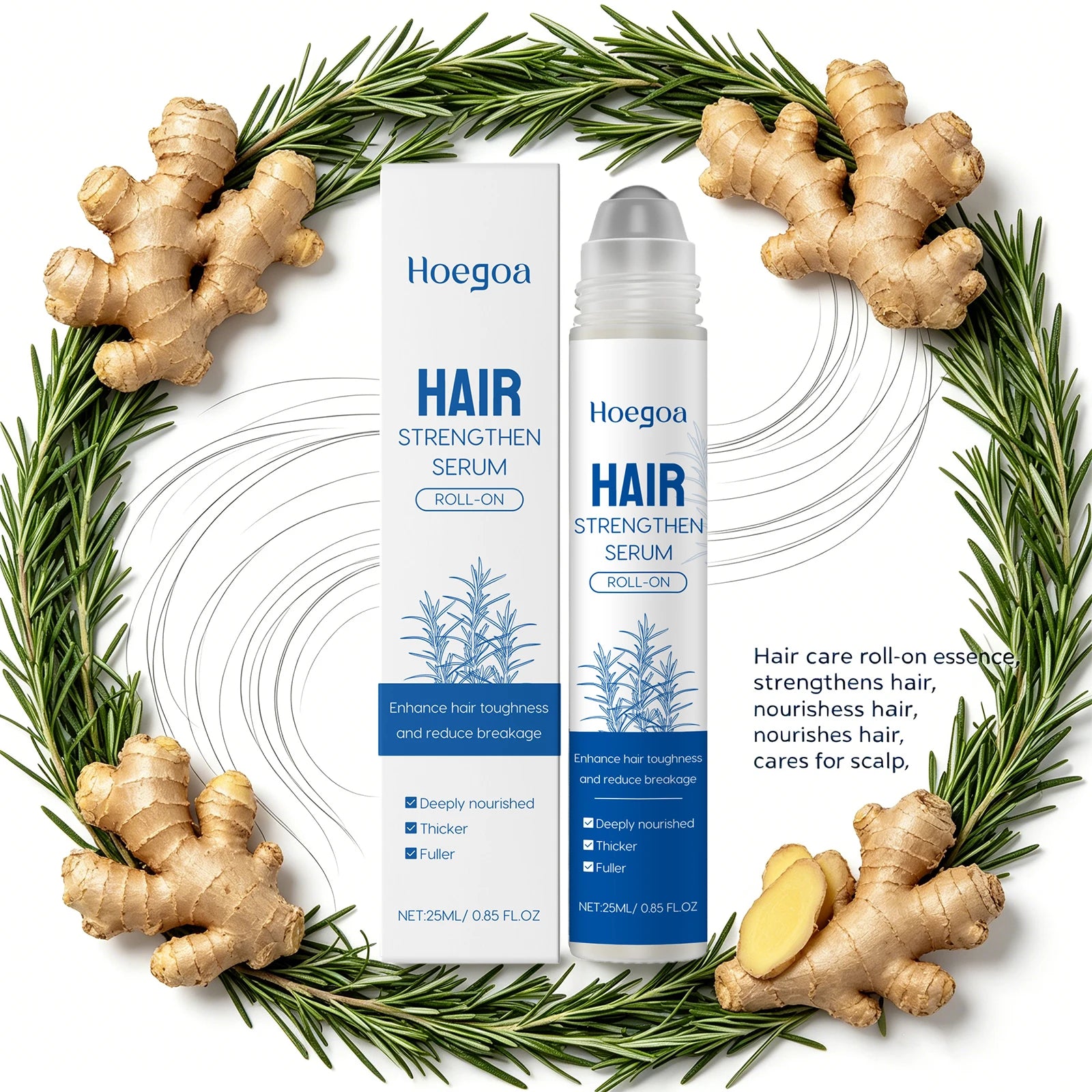 Rosemary Hair Growth Serum Roll On Anti Hair Loss Care Oil - 3