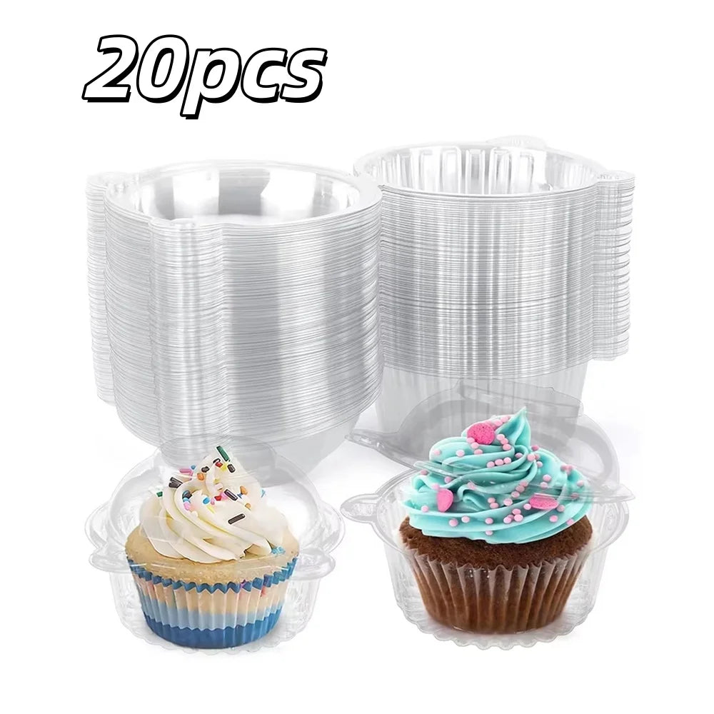 Disposable Cupcake Boxes Clear Plastic Individual Dessert Containers