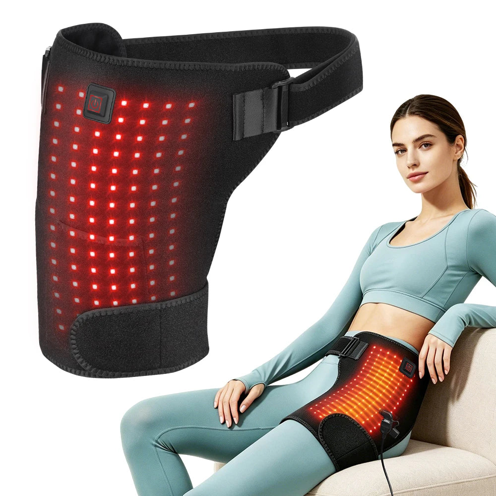 USB Red Light Heating Hip Brace Support Wrap - 1
