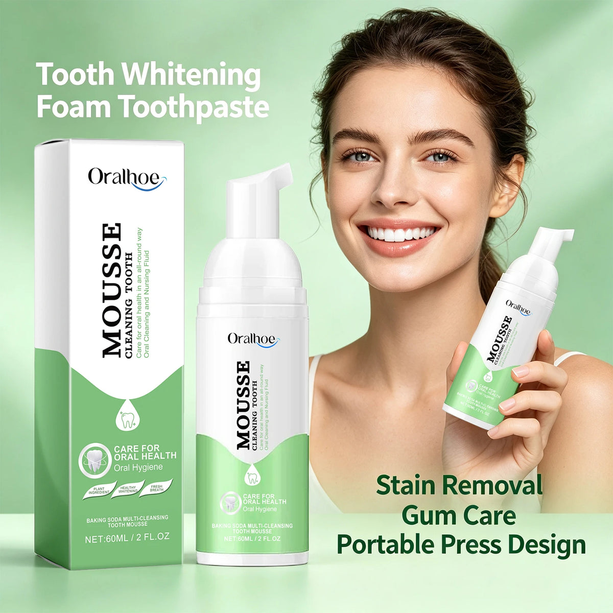 Whitening Foaming Toothpaste Stain Removal Plaque Foam Mousse