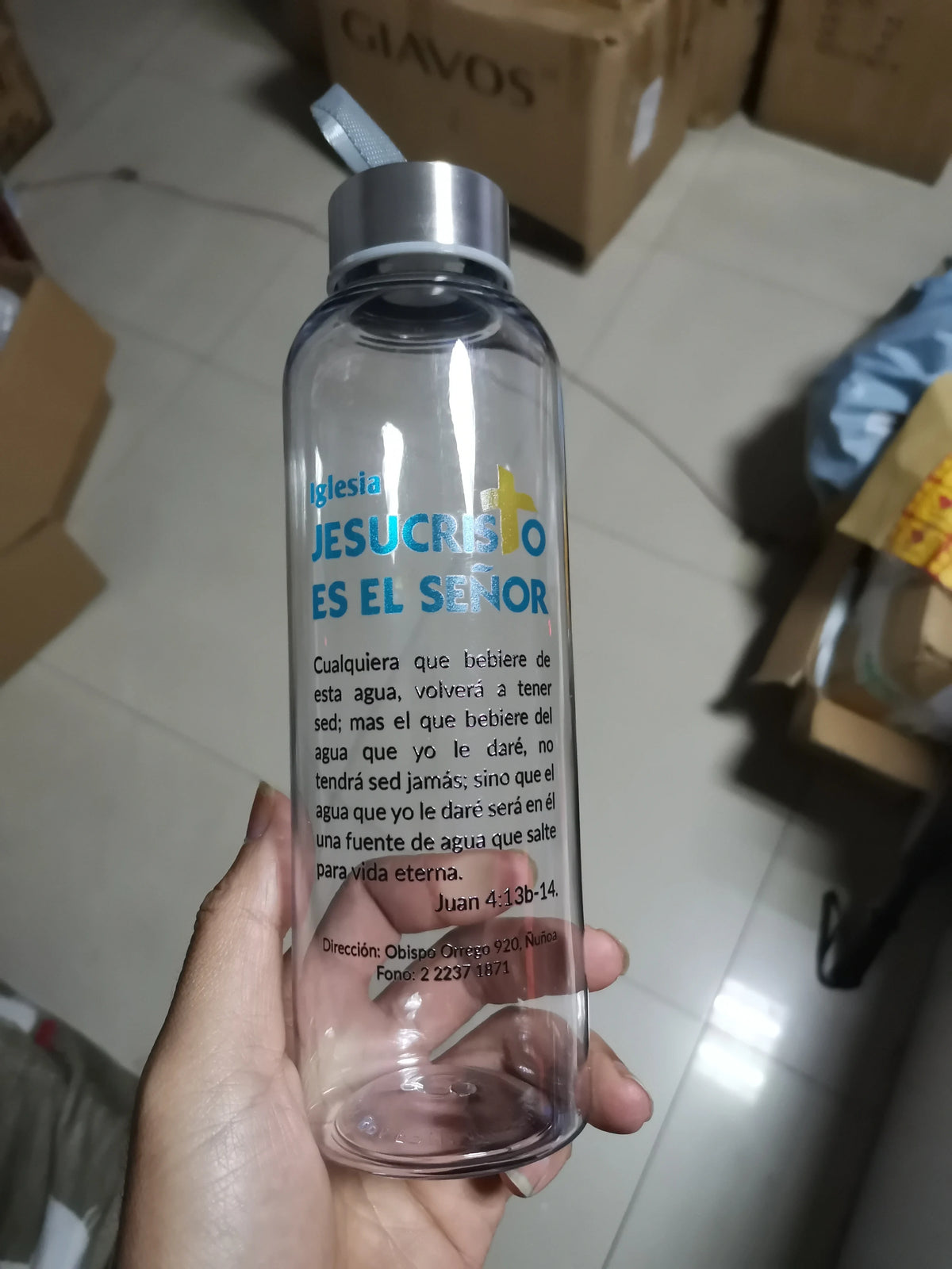 Personalized Sports Water Bottle 550ML Custom Logo Reusable Drink Cup