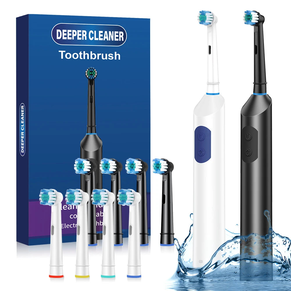 Rechargeable Rotating Electric Toothbrush with 4 Heads