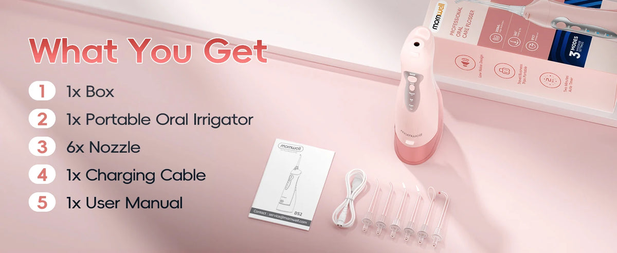 Mornwell D52 Rechargeable Portable Water Flosser Teeth Cleaner