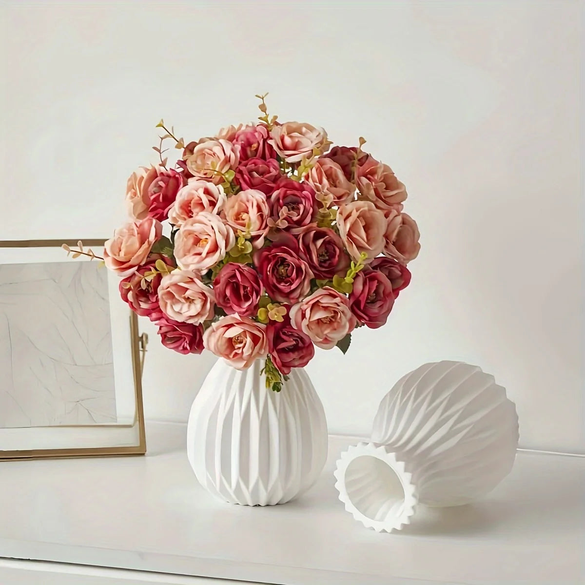 Modern Plastic Flower Vase Minimalist Nordic Style Home Decor Centerpiece