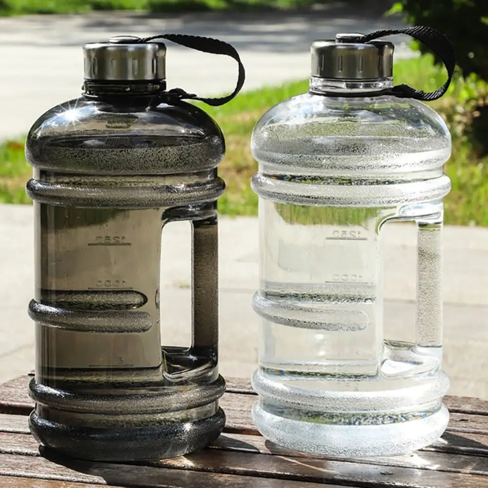 2L Large Sports Water Bottle Portable PETG Fitness Jug with Handle - 21