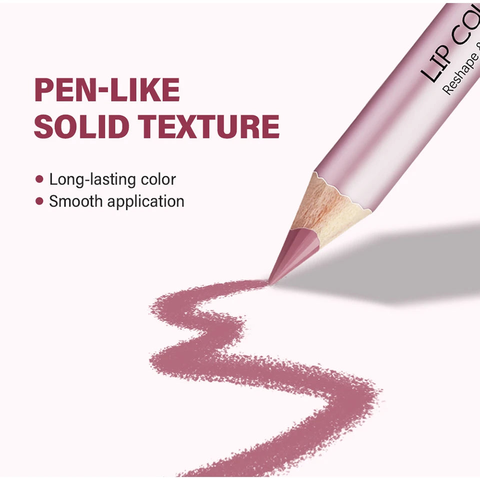 Matte Lip Pencil Waterproof Brown Lip Liner Stain - 14