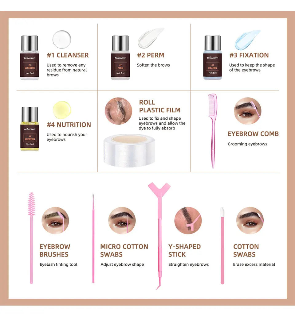 Lakerain Brow Lamination Kit Semi-Permanent Eyebrow Lift Set - 23