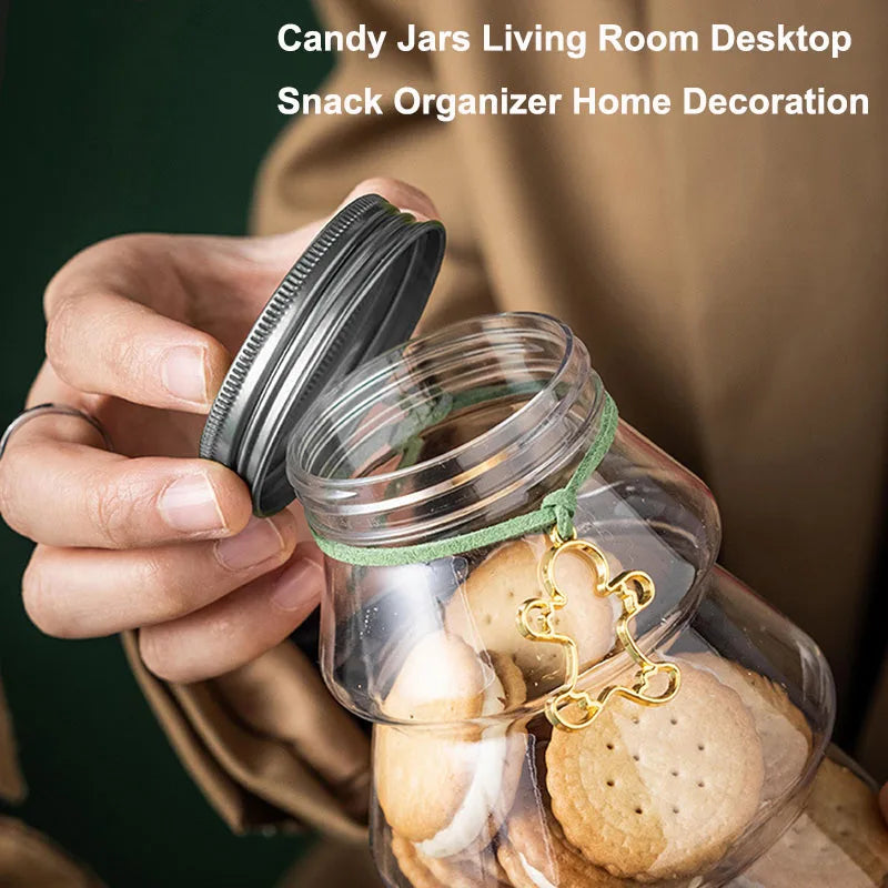 500ml Christmas Tree Candy Jar Plastic Cookie Storage Container Bottle - 6