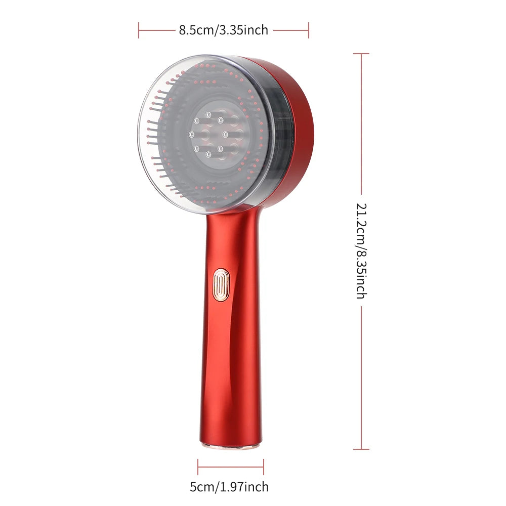 Electric Scalp Massager Hair Growth Oil Applicator Red Light Comb