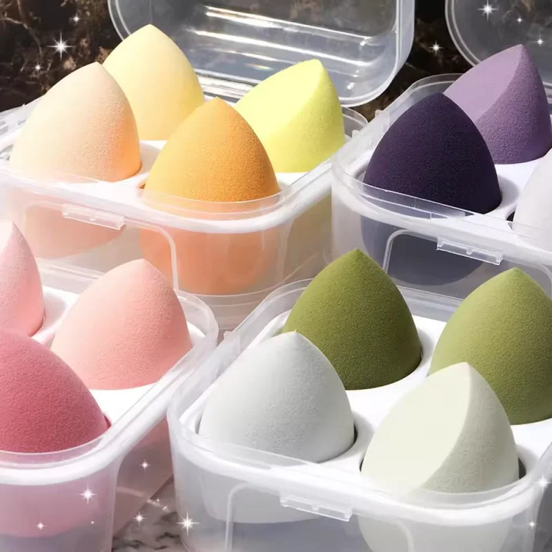 4pcs Makeup Sponge Set Beauty Blender Foundation Cosmetic Puff with Case - 2