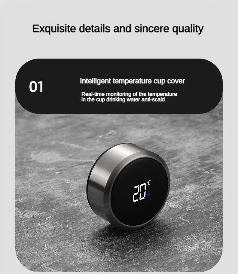SoftAura Smart Thermos Bottle LED Temperature Display Vacuum Flask 500ml
