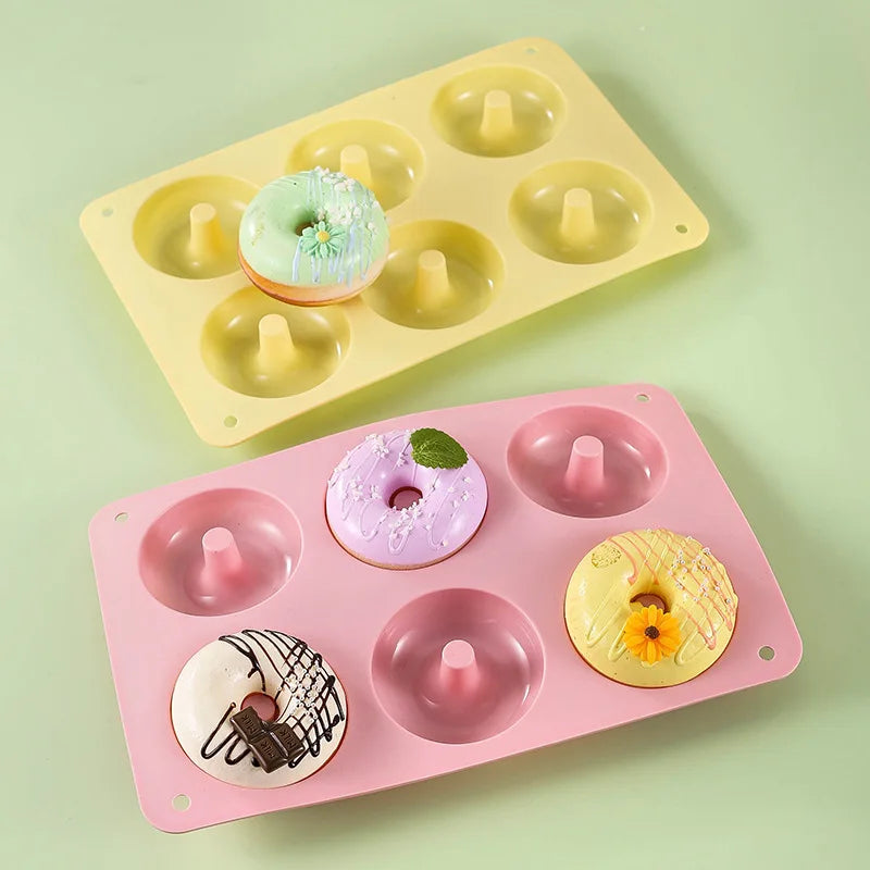 Silicone Donut Mold 6 Cavity Nonstick Baking Pan for Cakes and Pastries