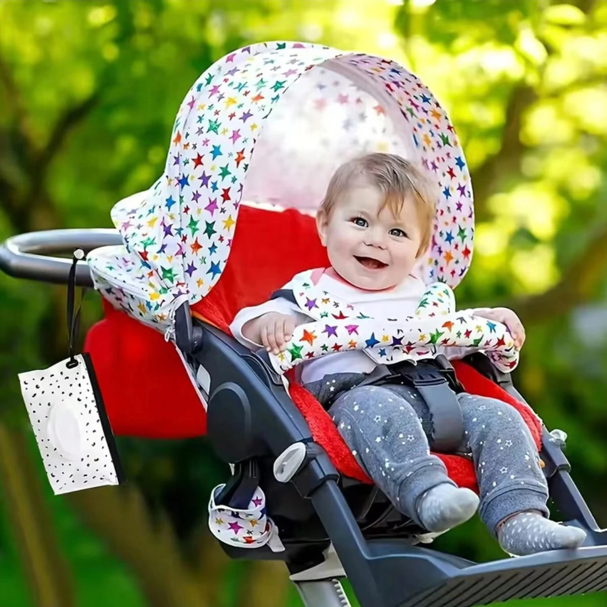 Portable Baby Wipe Pouch Refillable Wet Wipe Case for Travel Stroller