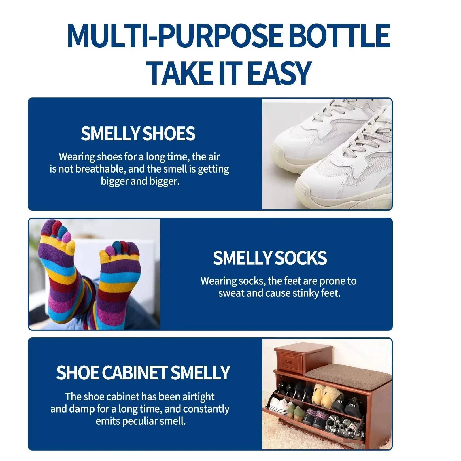 Shoe and Sock Deodorizing Spray Antibacterial Footwear Odor Remover