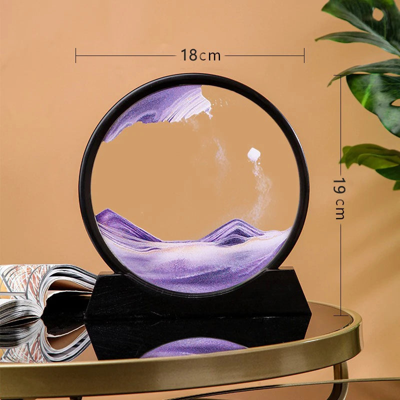 3D Dynamic Quicksand Art Moving Sand Picture Round Desktop Ornament - 7