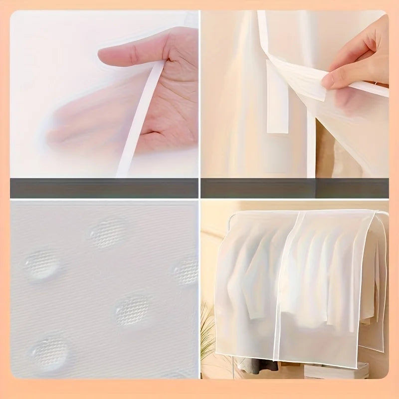 4pcs Garment Bag Set Translucent Clothes Dust Cover Hanging Organizer