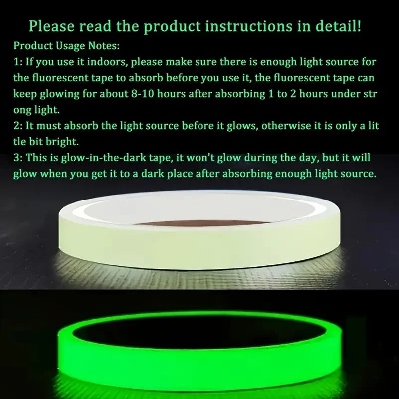 Luminous Safety Tape Glow in the Dark Fluorescent Warning Adhesive - 2