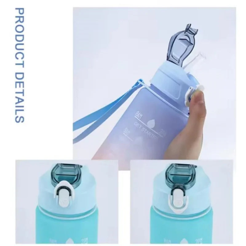 750ml Motivational Sports Water Bottle Leak Proof Fitness Tracker Cup
