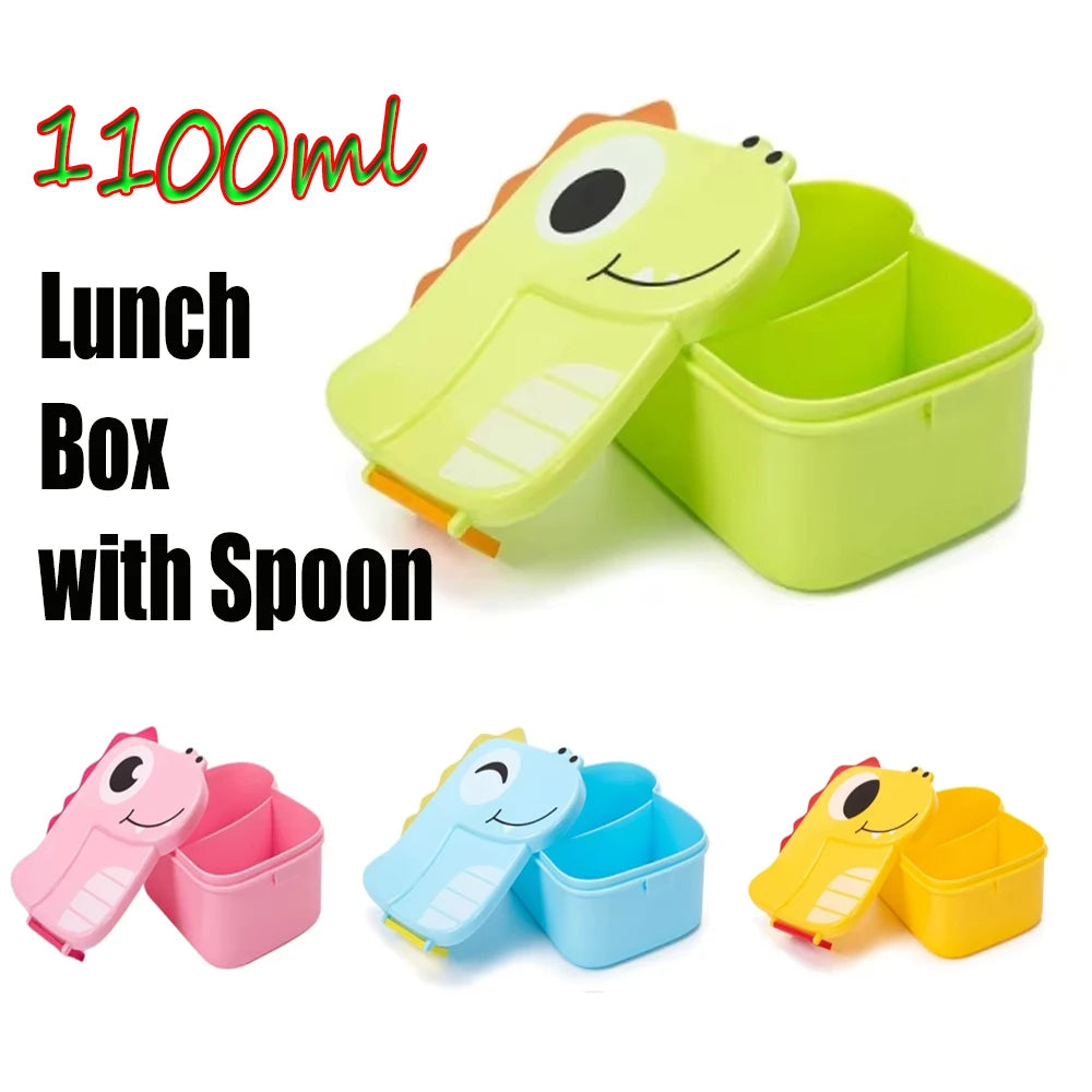 Cute Cartoon Dinosaur Lunch Box 1100ml Portable Bento Food Container - 1