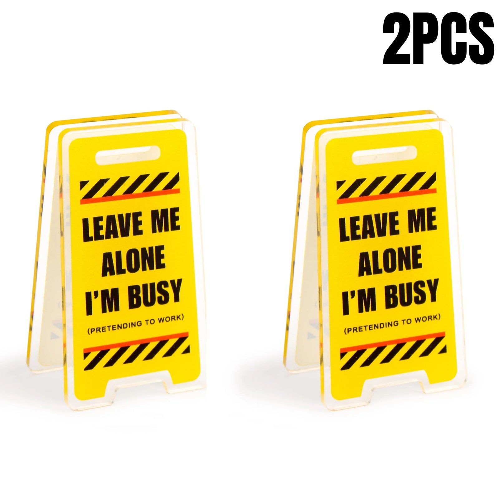 Leave Me Alone Busy Acrylic Desk Sign Funny Office Gift Desktop Decor