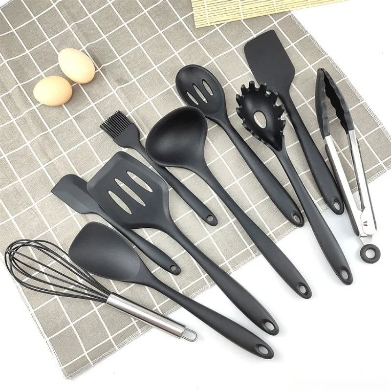10 Piece Silicone Kitchen Utensil Set Nonstick Heat Resistant Cookware - 3