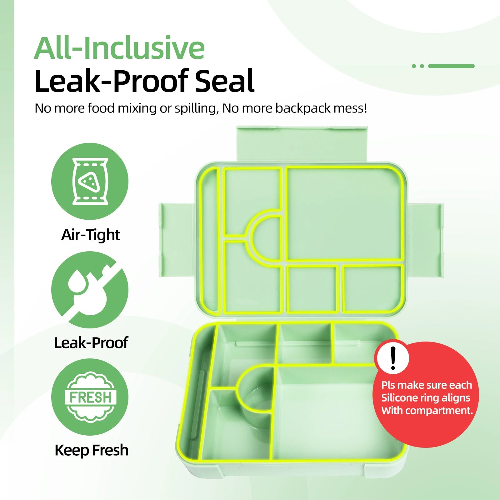 YOCITY Leakproof Bento Lunch Box Divided Food Container for School Work