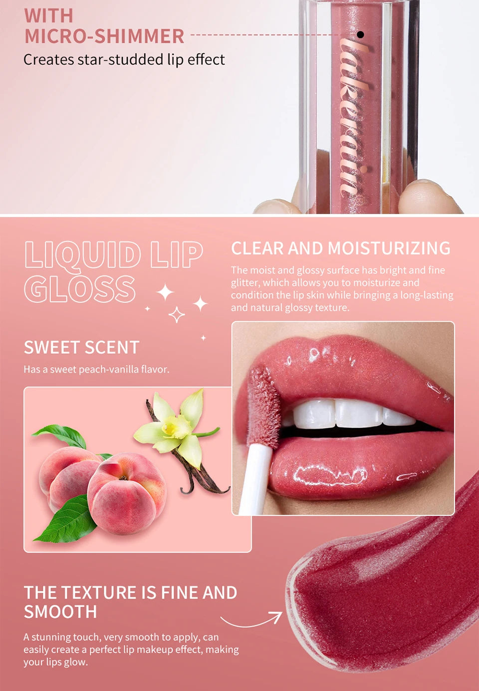 Shimmer Liquid Lip Gloss Moisturizing Lip Luminizer Tint - 10